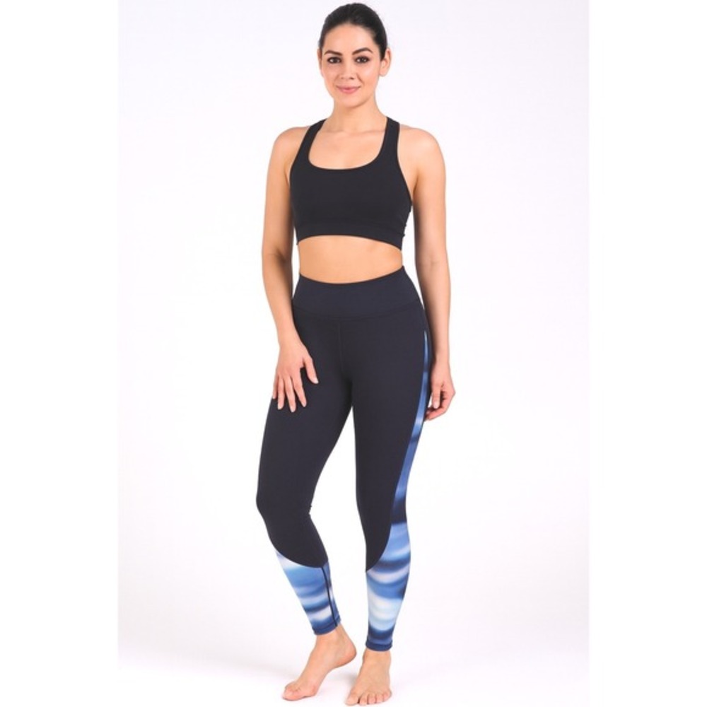GapFit gFast Medium Blue Ombre Athletic Leggings Activewear Workout Yoga 73-07
